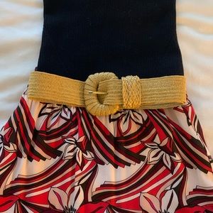 Anthropologie Raffia Stretch Belt